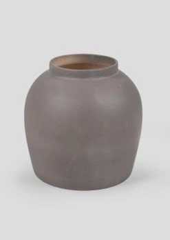Afloral Large Matte Ceramic Jar Top Vase In Slate - 10.5"