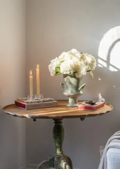 Real Touch Hydrangea In Talc White - 18" -Afloral Sales Store Afloral White Fake Hydrangea Flowers in Green Urn scaled