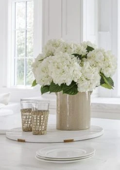 Real Touch Hydrangea In Talc White - 18" -Afloral Sales Store Afloral White Fake Hydrangeas