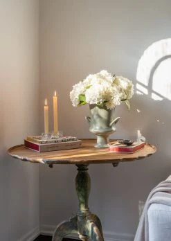 Satin Ceramic Urn Vase In Sage - 12" -Afloral Sales Store AfloralSageUrninLivingroom scaled