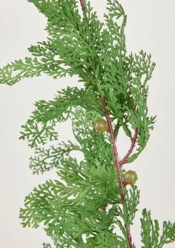 Fake Cedar Greenery Branch - 28" -Afloral Sales Store Artificial Cedar Greenery in Closeup View