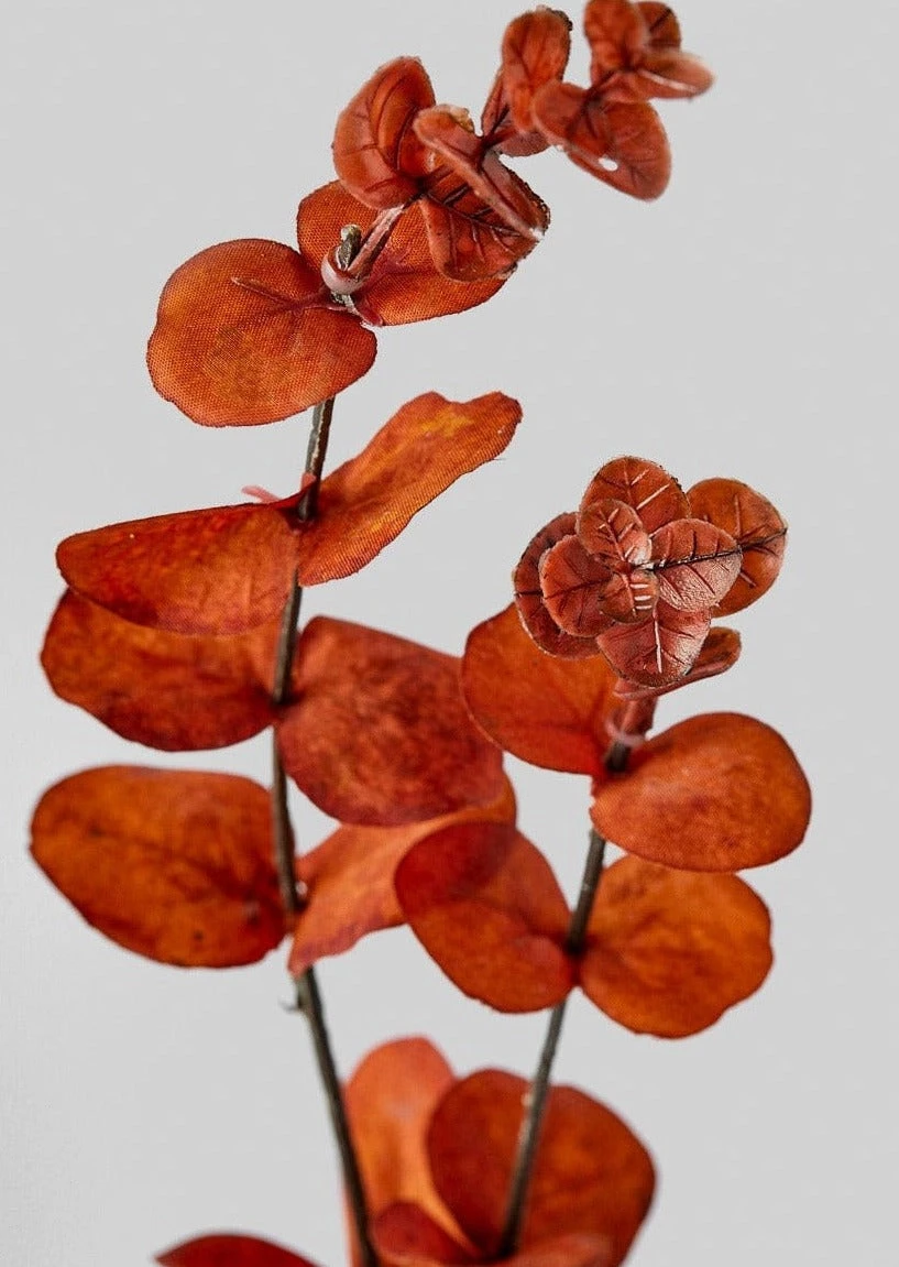 Artificial Burnt Sienna Spiral Eucalyptus Leaf Branch - 33.5" 2 Artificial Burnt Sienna Spiral Eucalyptus Leaf Branch - 33.5" - Image 2