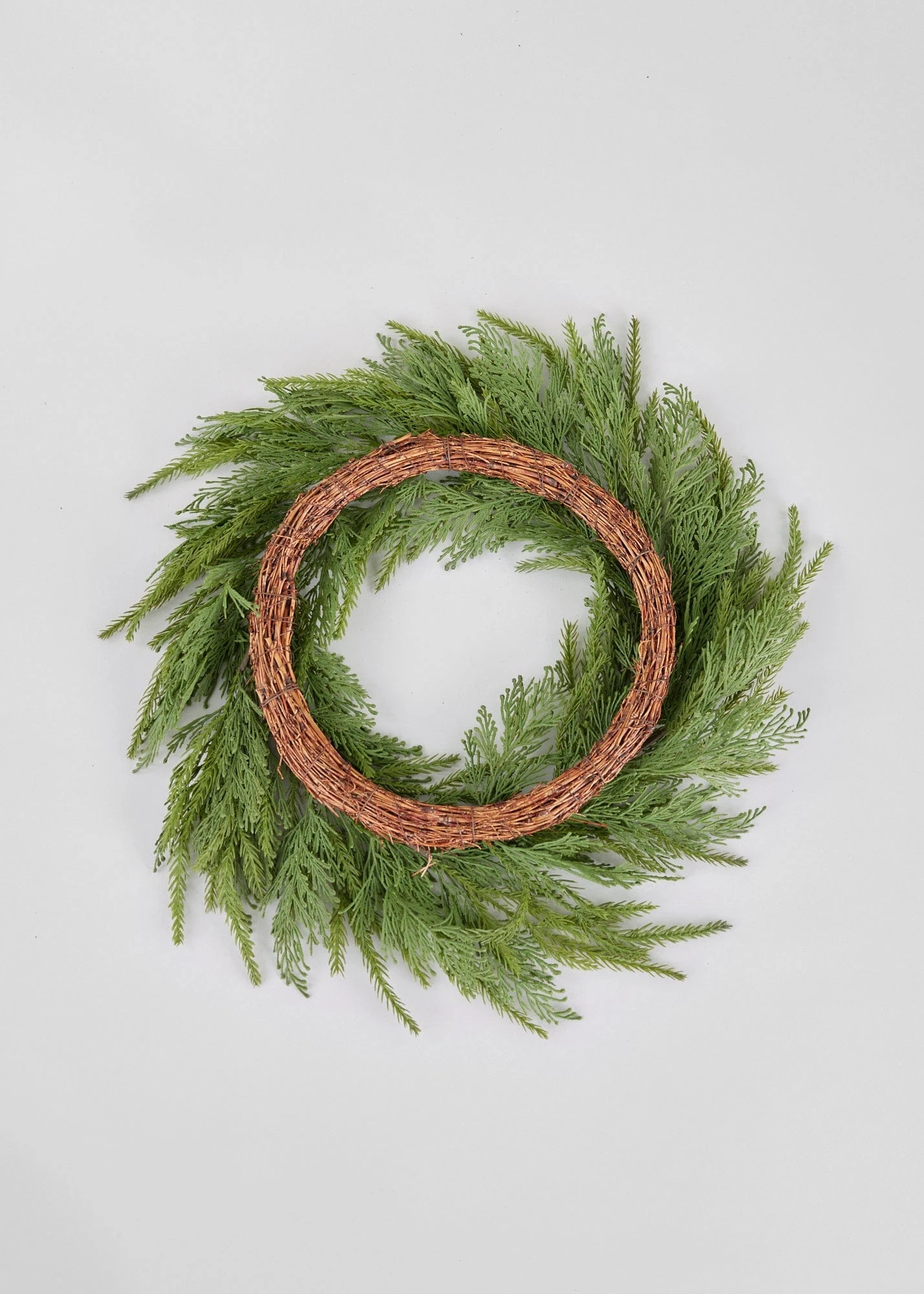 UV Treated Indoor/Outdoor Faux Cedar Wreath - 24" 3 UV Treated Indoor/Outdoor Faux Cedar Wreath - 24" - Image 3