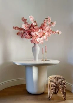 Ceramic Tall Glossy Vase In Blue-Washed White - 16" -Afloral Sales Store CherryBlossomsinGlossyVase f83eaea2 1a77 49b8 a87e bd17a1f12037