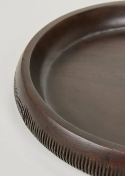 Handcrafted Round Wood Tray - 16" -Afloral Sales Store Closeup View of Handmade Wood Tray