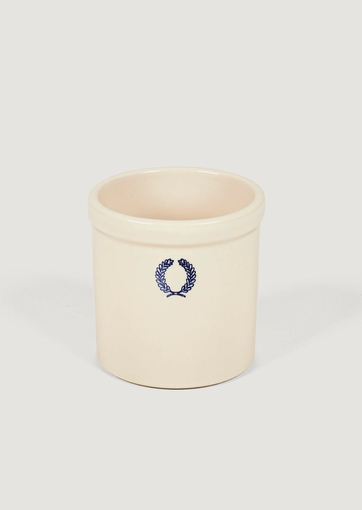 Cream Glossy Stoneware Laurel Crock Vase - 2 Quarts 1 Cream Glossy Stoneware Laurel Crock Vase - 2 Quarts