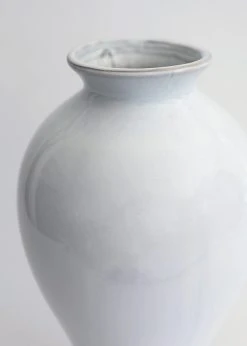 Ceramic Tall Glossy Vase In Blue-Washed White - 16" -Afloral Sales Store GlossyBlueWhiteVase