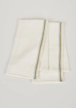 Set Of 2 Striped Cotton Tea Towels - 29.5"