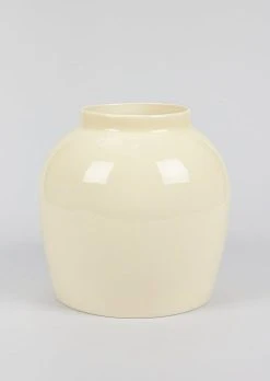 Afloral Large Tabletop Cream Glossy Ceramic Vase - 10.5"
