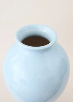 Ceramic Blue Tall Glossy Vase - 16" -Afloral Sales Store Opening Blue Ginger Vase