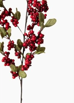Burgundy Artificial Waterproof Berry Branch - 36" -Afloral Sales Store Red Holiday Berries