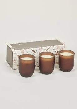 Box Set Of 3 Woodfire Scented Candles