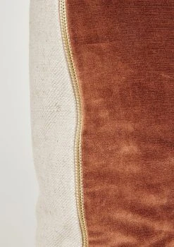 Velvet And Linen Pillow In Walnut - 26" -Afloral Sales Store Walnut Brown Pillow in Velvet and Linen