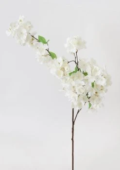 Faux Cherry Blossom In Cream White - 44"