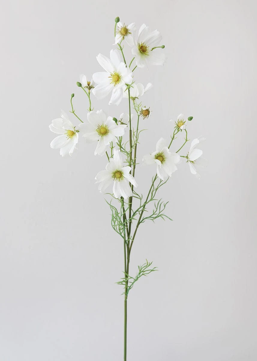 White Artificial Cosmo Daisy Flower - 37" 1 White Artificial Cosmo Daisy Flower - 37"