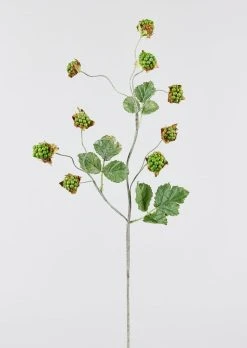 Green Artificial Wild Raspberry Berries - 27"